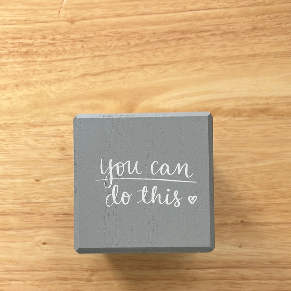 Gray Motivational Block Decor